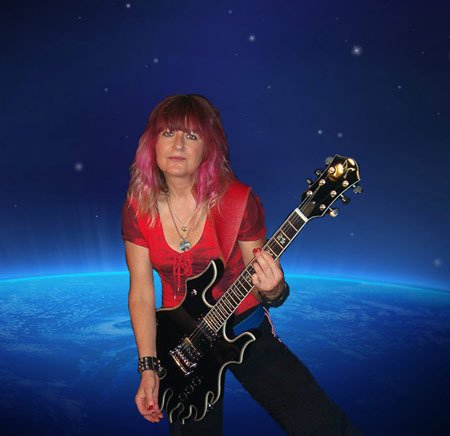 Female Guitar Shredder Rynata with Minarik Inferno Guitar